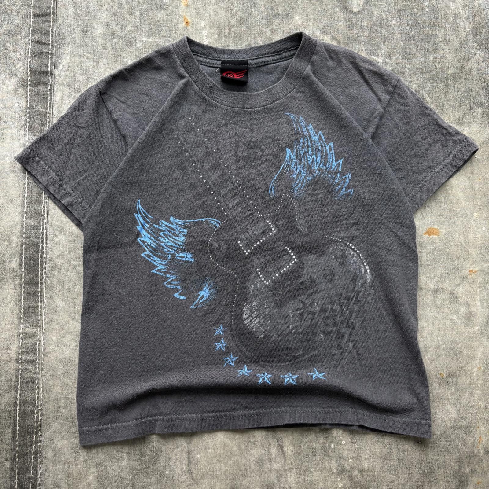 Mad Engine Vintage Y2K Affliction Guitar Wings Grunge Women’s Baby Tee Size XS / US 0-2 / IT 36-38 - 1 Thumbnail