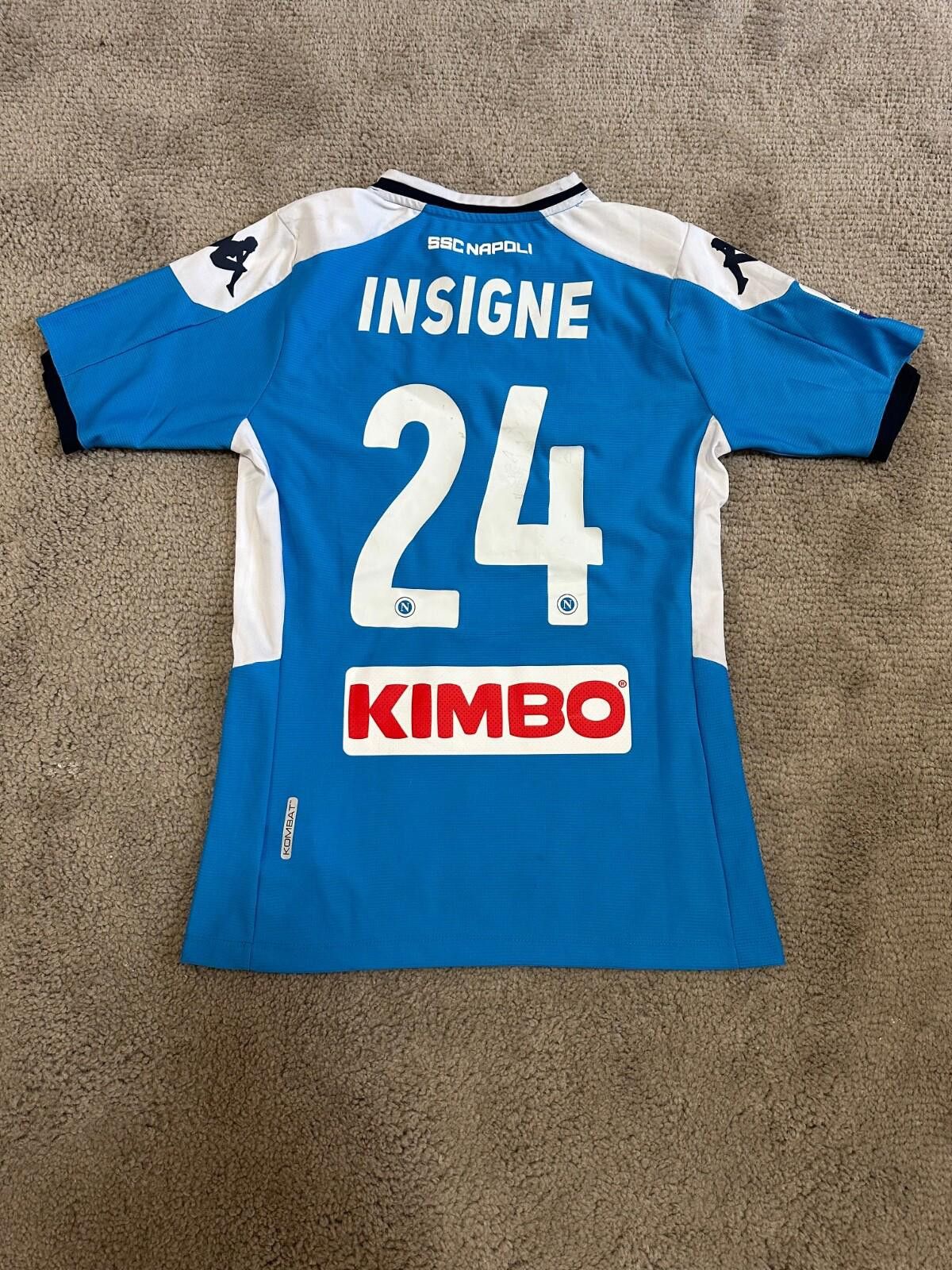 Kappa 2019-20 Kappa Napoli Home Football Shirt Jersey INSIGNE # 24 Size US S / EU 44-46 / 1 - 8 Thumbnail