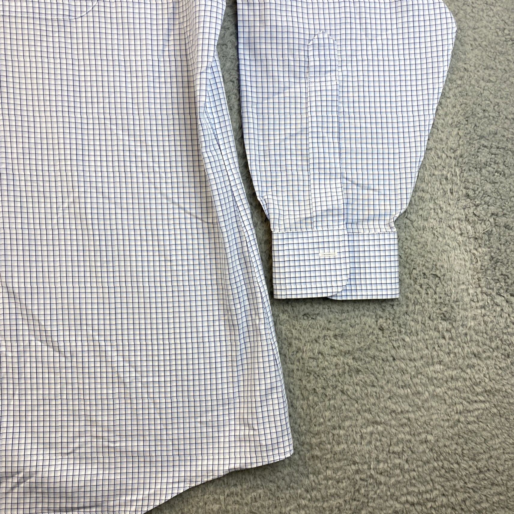 Brooks Brothers Brooks Brothers Dress Shirt Mens 17 Blue Gray Check Long Sleeve Button Regular Fit Size 46R - 3 Thumbnail