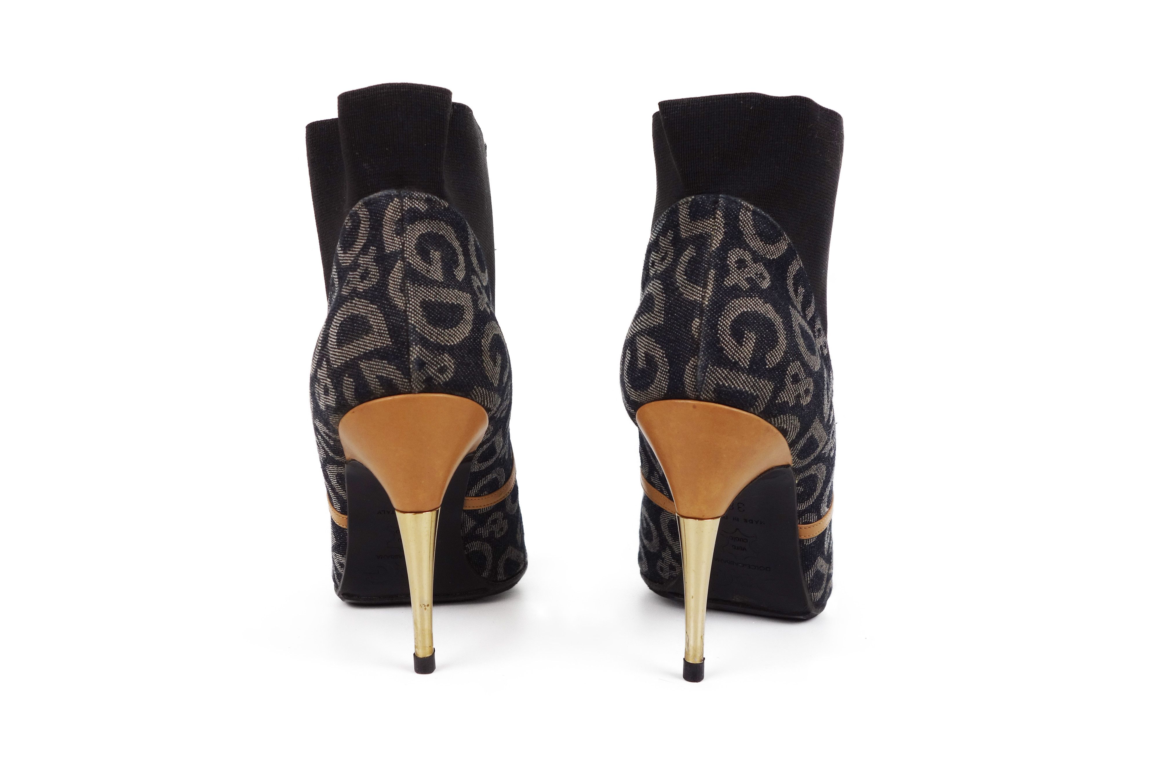 Dolce & Gabbana Dolce & Gabbana DG Denim Logo Ankle Boots Stiletto Size US 8 / IT 38 - 11 Thumbnail