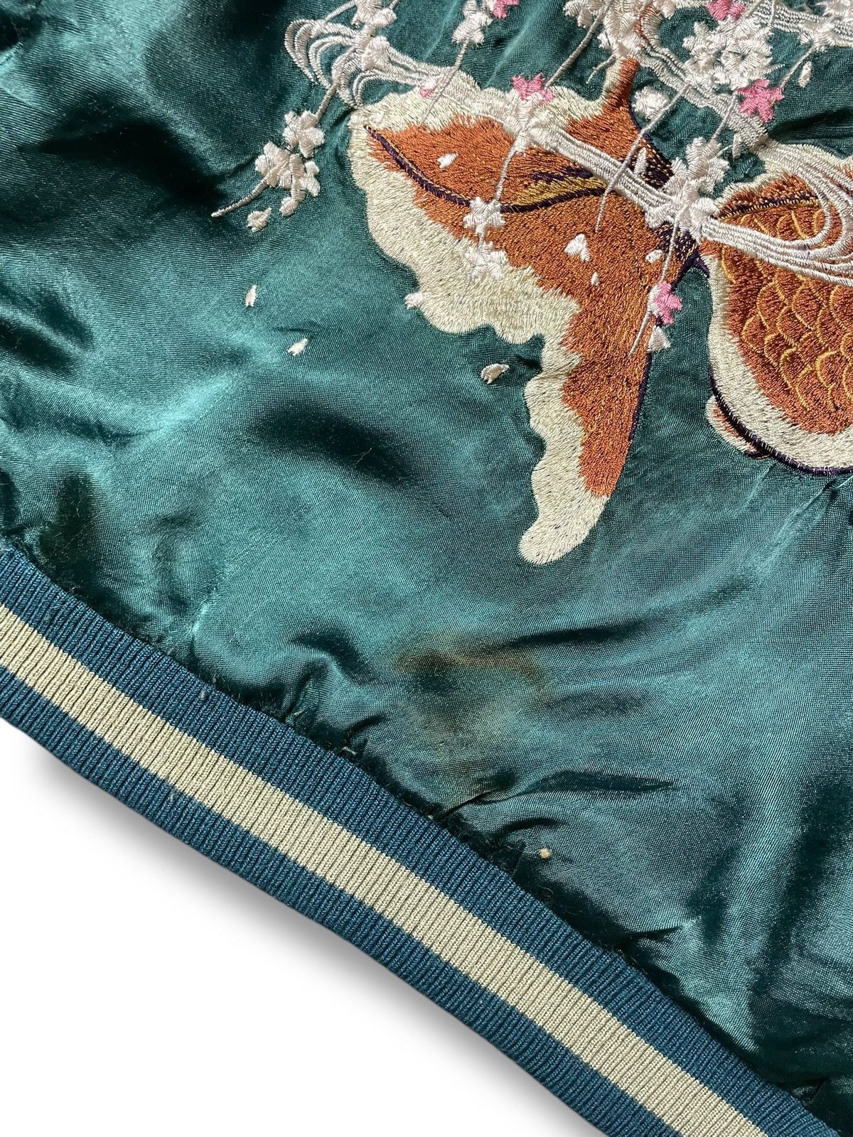Vintage Japanese Classic Script Goldfish Embroidered Sukajan (105) Size US XL / EU 56 / 4 - 18 Thumbnail