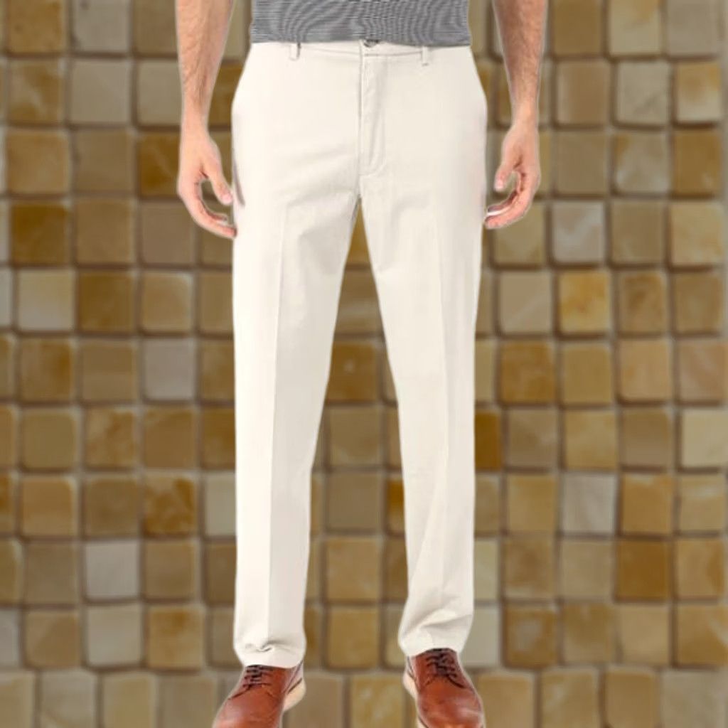 Dockers DOCKERS Signature Khaki Slim Dress Pants - 38 Regular, Beige, Flat Front, Slim, Straight Leg, Cotton Blend, Casual Dress Pants, Mens Size US 38 / EU 54 - 1 Preview