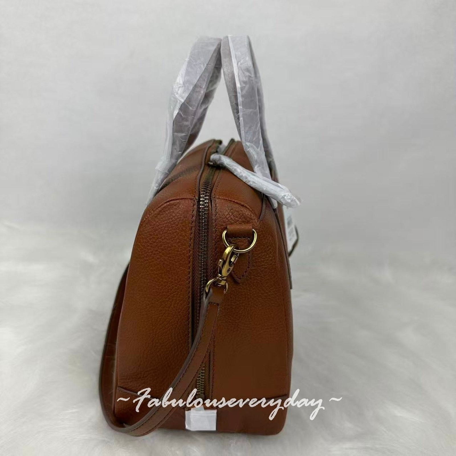 Fossil Fossil Sydney Satchel Crossbody Handbag Leather/Gold/Brown Size ONE SIZE - 3 Thumbnail
