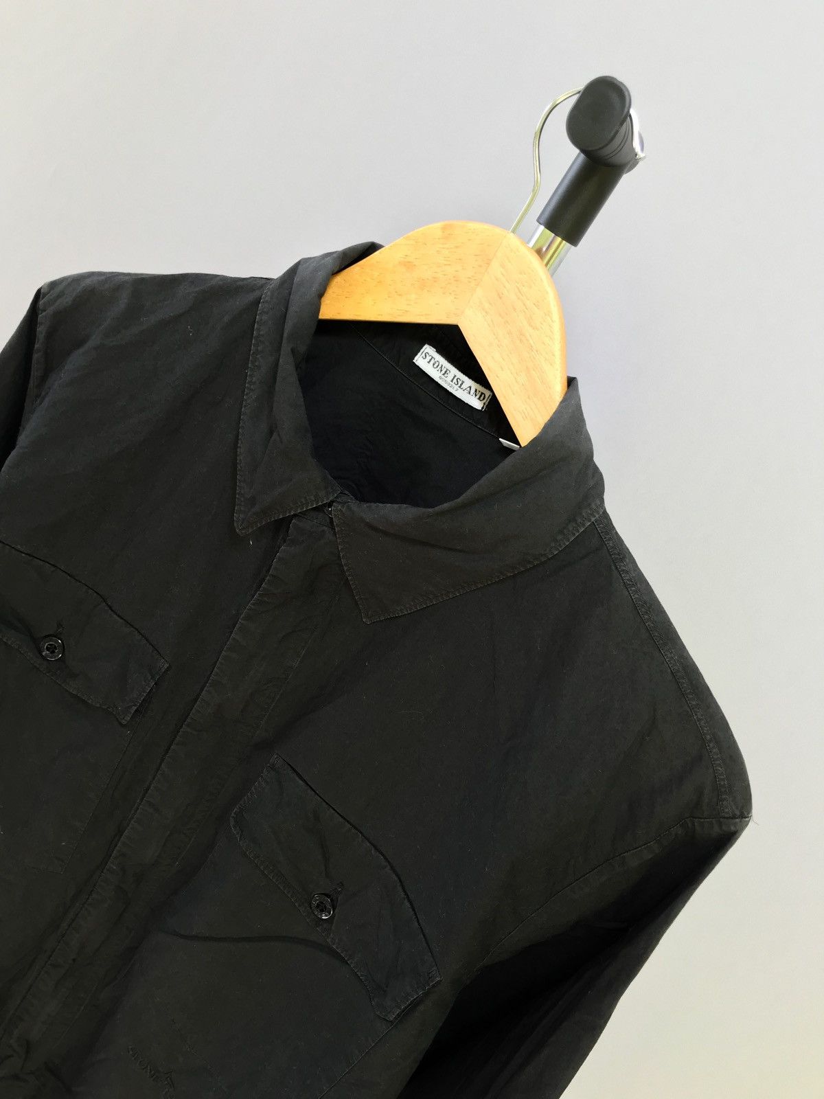 Stone Island × Vintage Stone Island Shirt Dark Black RARE 0559217 overshirt zip Size US M / EU 48-50 / 2 - 3 Thumbnail