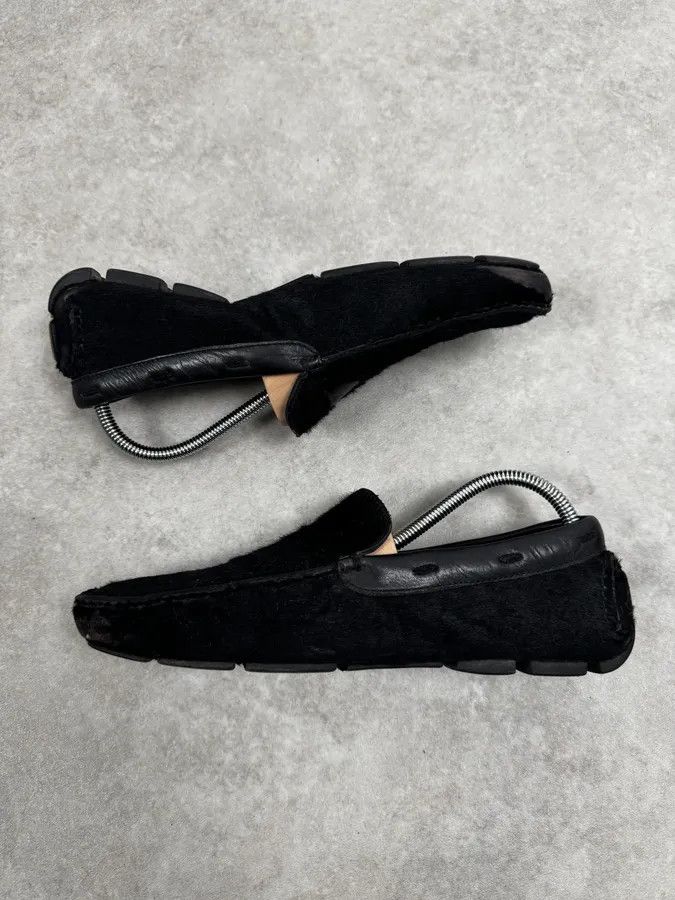 Prada Prada Black Pony Hair Loafers Driver Sole Size US 9 / EU 42 - 3 Thumbnail