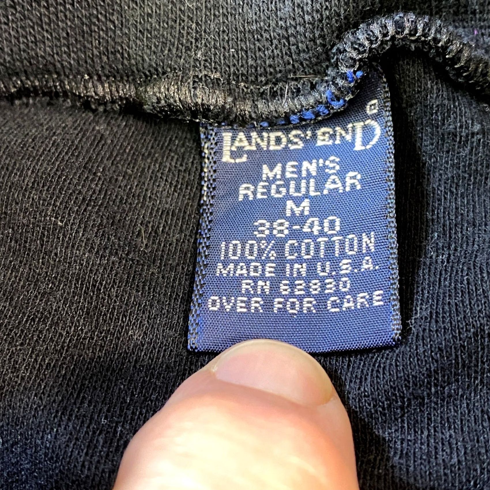 Lands' End Lands' End Mock Neck Mens M Black Cotton Regular Fit Heritage Vintage USA Made Shirt Size US M / EU 48-50 / 2 - 3 Thumbnail