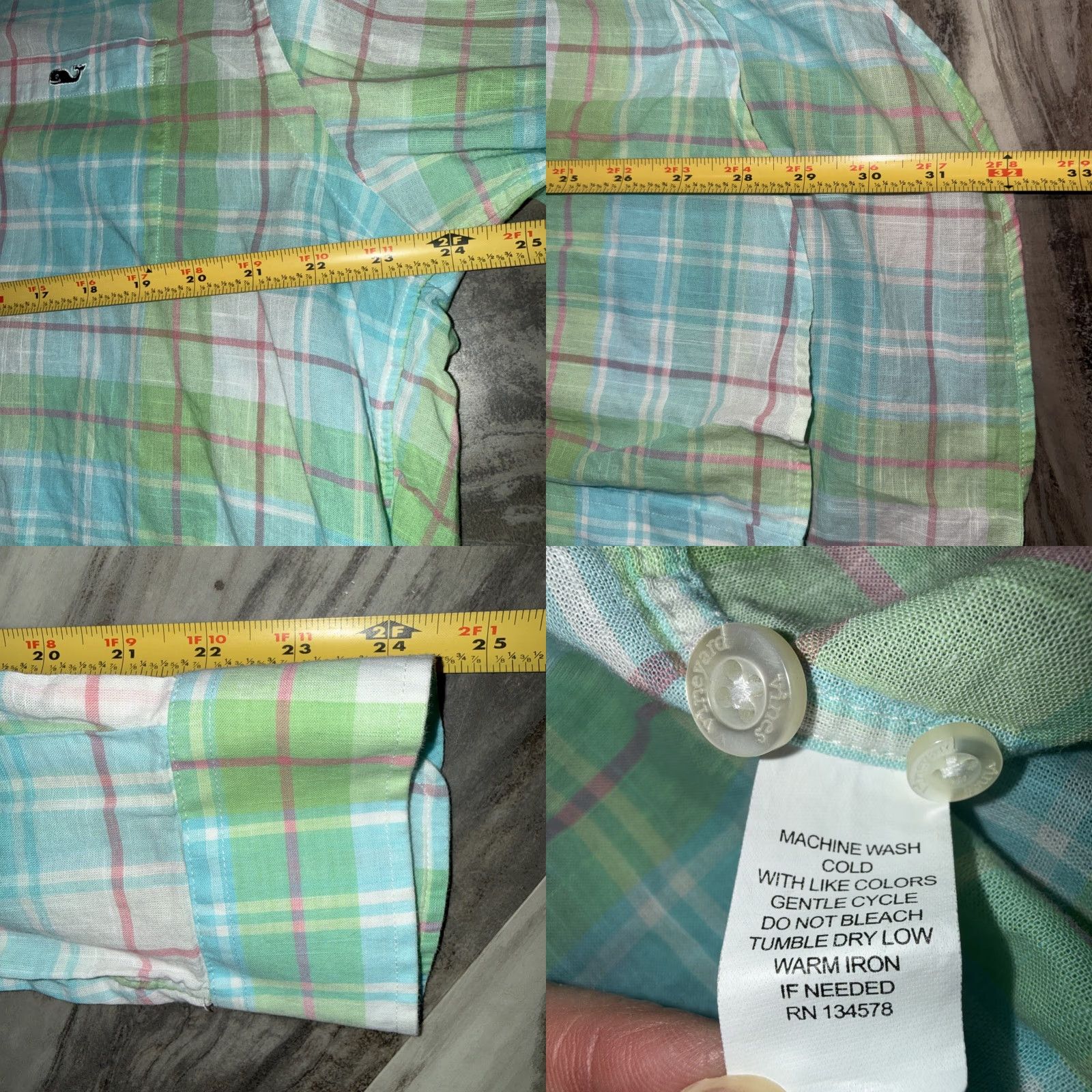 Vineyard Vines Vineyard Vines Tucker Shirt Men’s Large Blue Green Plaid Cotton Button-Up Shirt Men Large Blues Green Plaid Cotton Button-Up with Logo Pocket Size US L / EU 52-54 / 3 - 8 Thumbnail