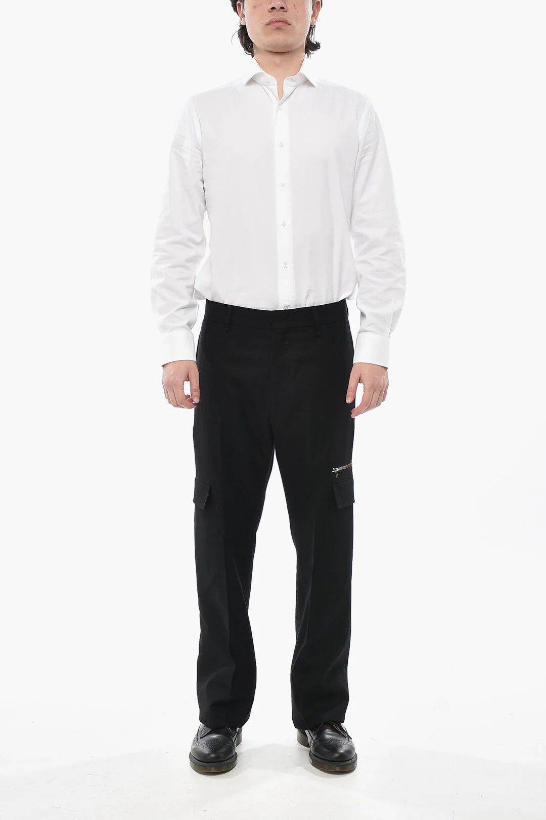 Givenchy og1mm0326 Wool-Flannel Cargo Pant in Black Size US 34 / EU 50 - 4 Thumbnail