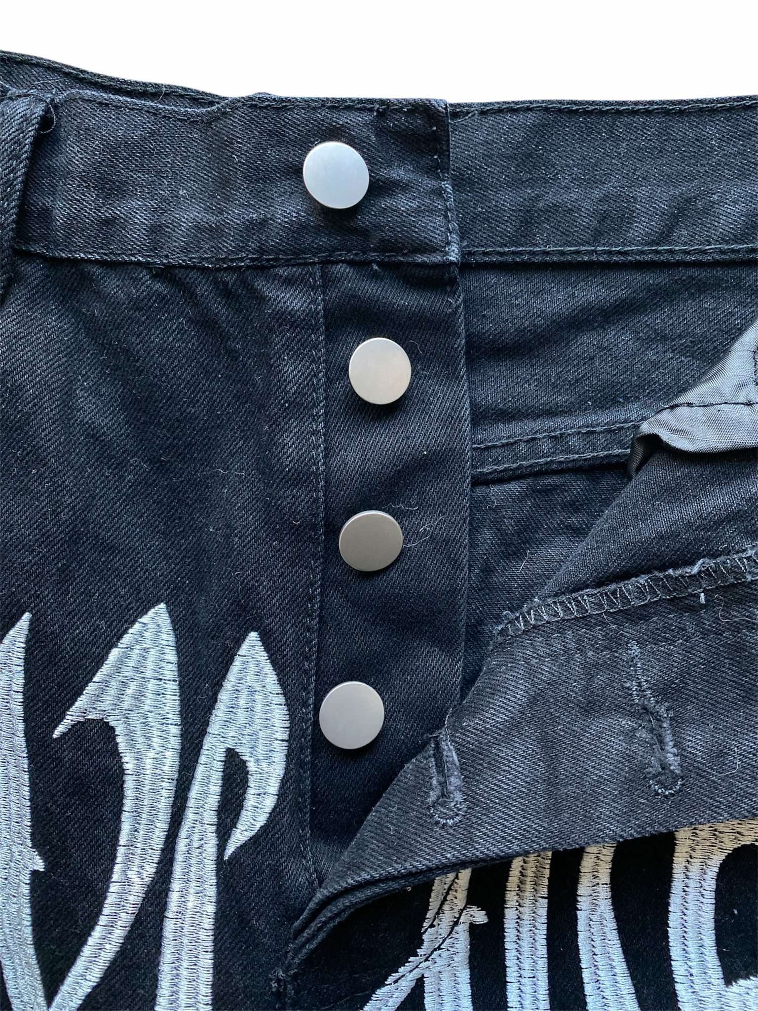 Revenge Revenge Embroidered Denim Black Arch Logo Jeans XXXTENTACION Size US 32 / EU 48 - 4 Thumbnail