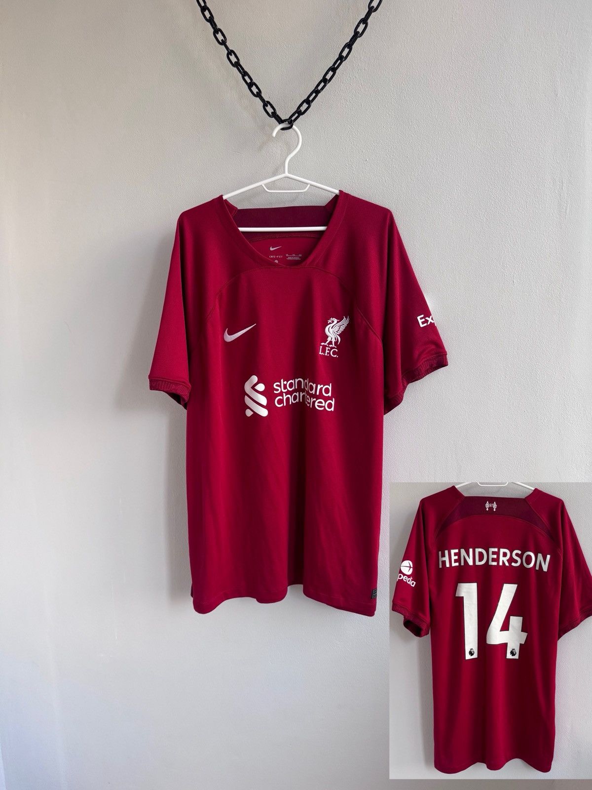 Nike Liverpool 2022 2023 Henderson Football Shirt Soccer Jersey Size US XXL / EU 58 / 5 - 1 Thumbnail