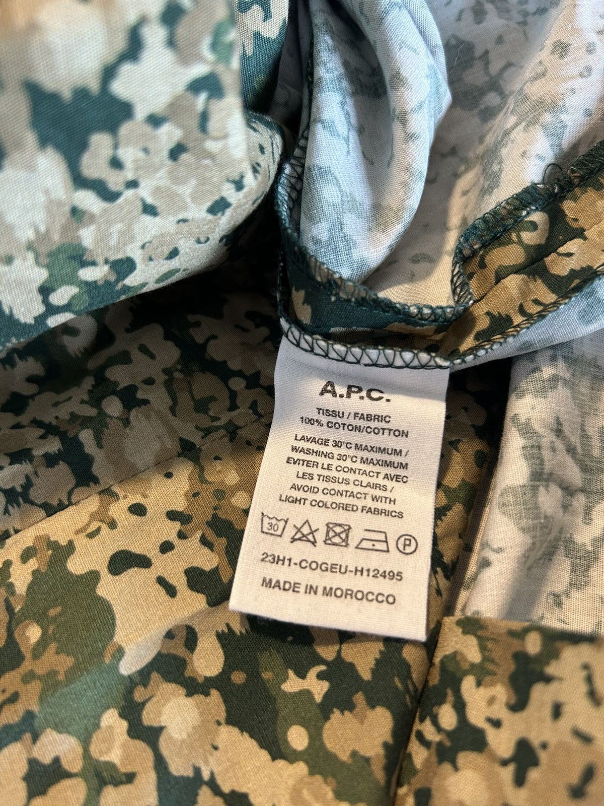 A.P.C. APC Lloyd Floral Camo Short Sleeve Shirt Size US S / EU 44-46 / 1 - 4 Thumbnail