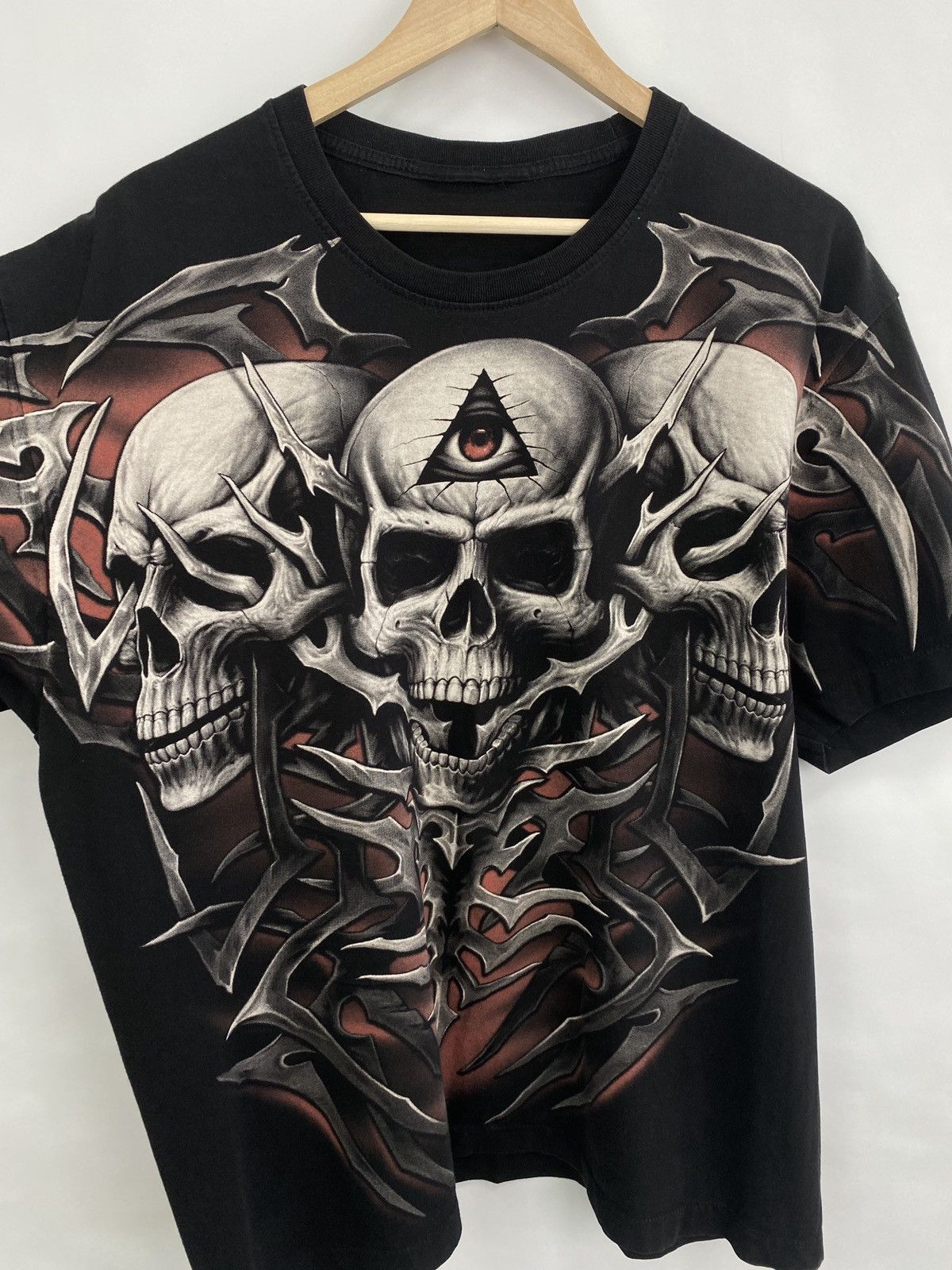 Japanese Brand 💀 Vintage 90s Skull Death All Over Print Y2K Retro Rare Size US XL / EU 56 / 4 - 4 Thumbnail