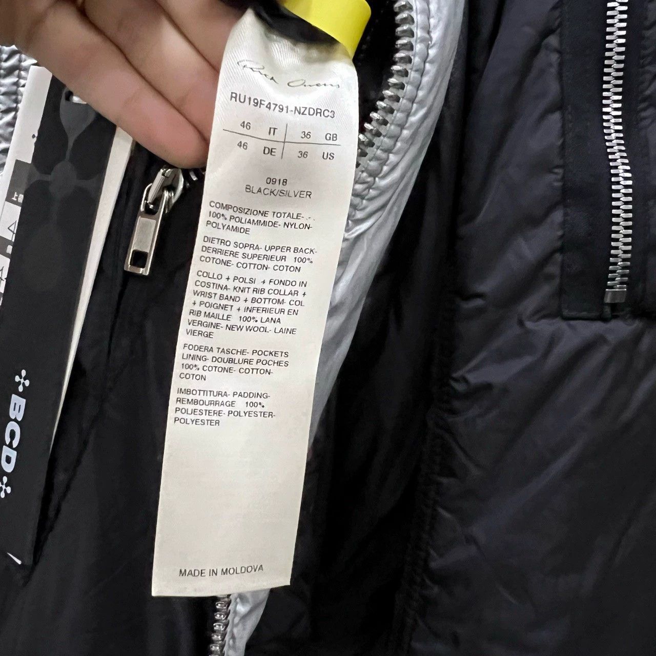rick owens black and silver leather jacket
