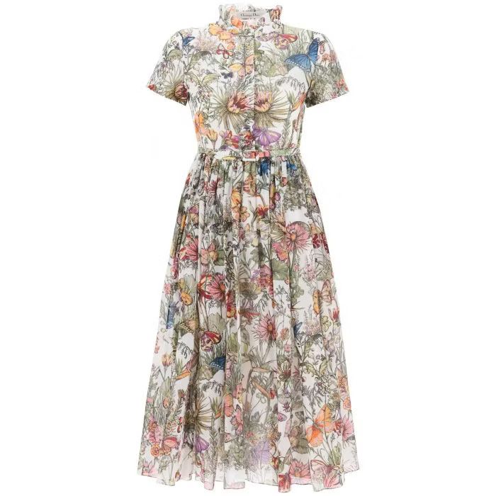 【DIOR】セール Mexico Millefioriモチーフ シャツワンピース DIOR】セール Mexico Millefioriモチーフ シャツワンピース
