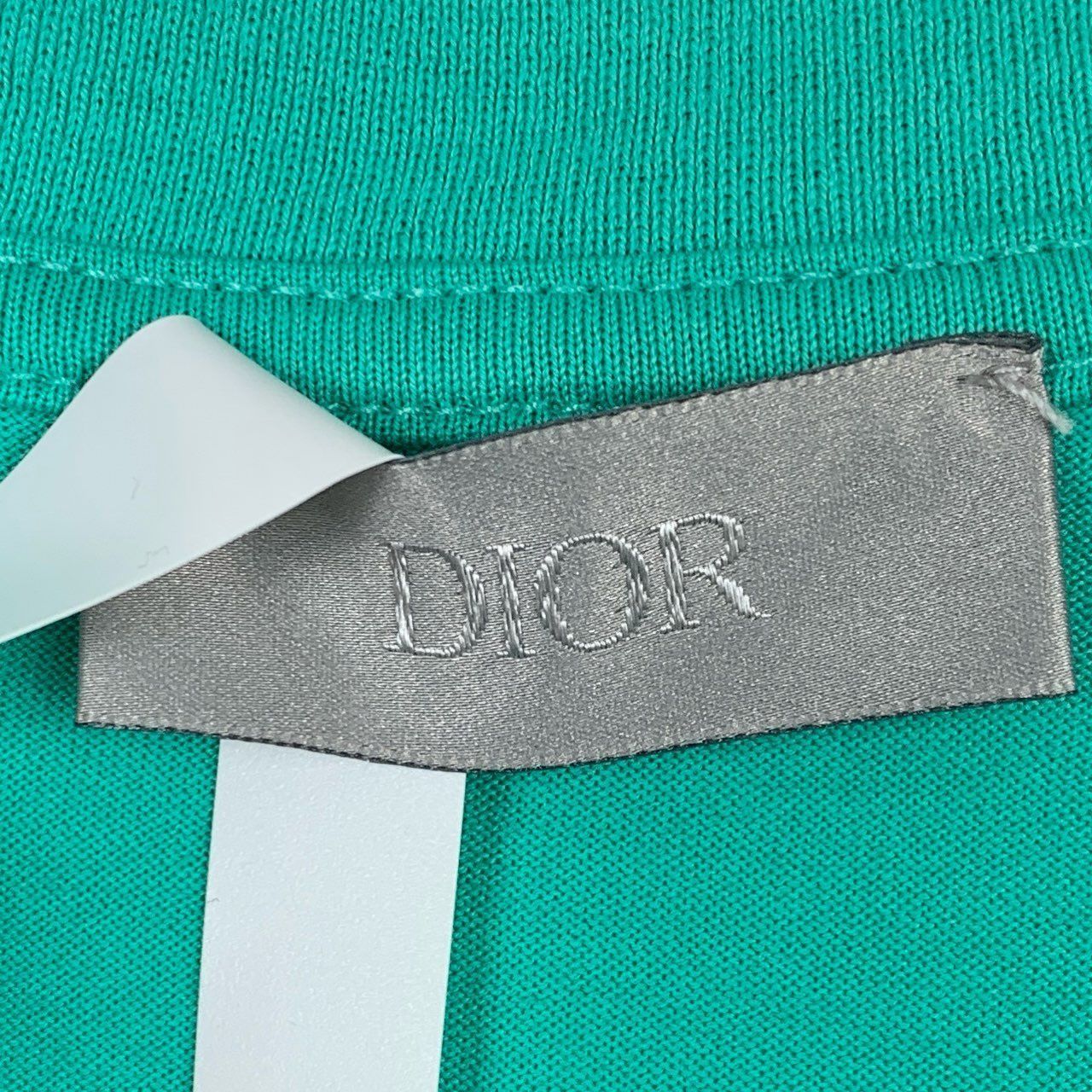 Dior [Dior] Logo Lettering Embroidered Round-Neck Green Cotton Sh Size M / US 6-8 / IT 42-44 - 2 Thumbnail