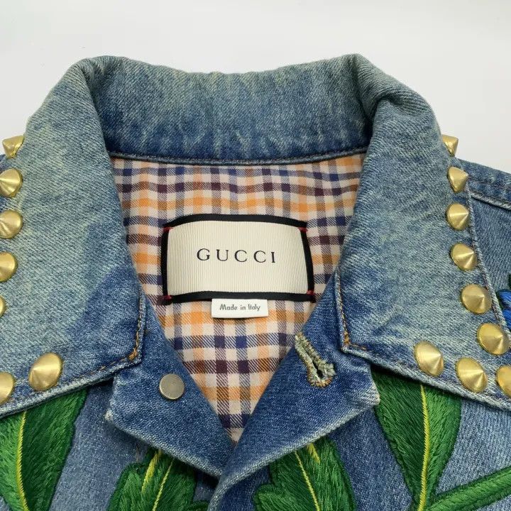 Gucci Gucci Blue Denim Jacket with Floral Embroidery-2507 Size US M / EU 48-50 / 2 - 9 Thumbnail