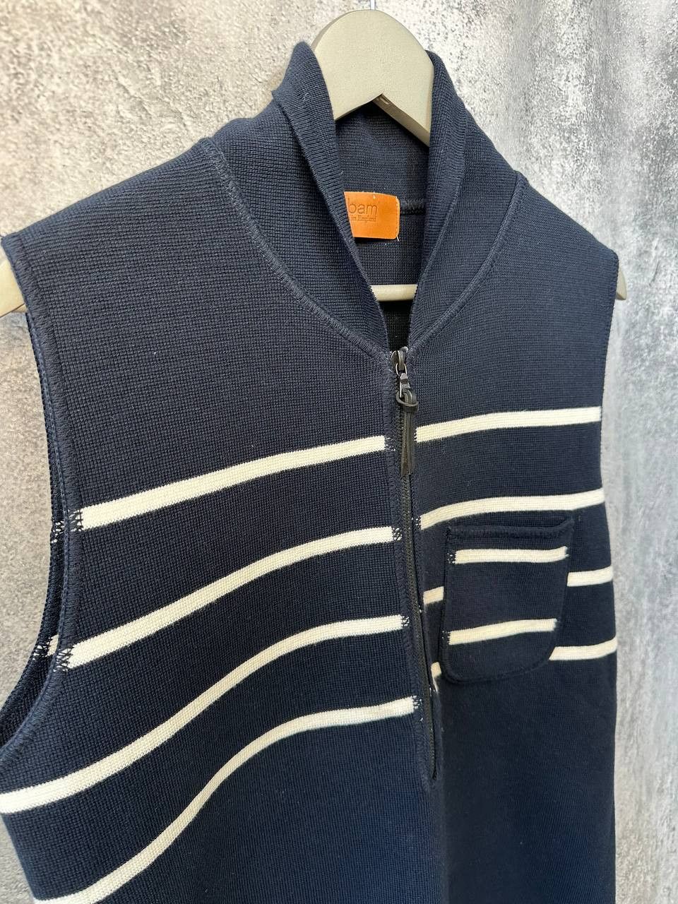 Albam × Black Label × Designer Albam Vest Gilet Sleevless Striped Sweater England Zip Size US M / EU 48-50 / 2 - 4 Thumbnail