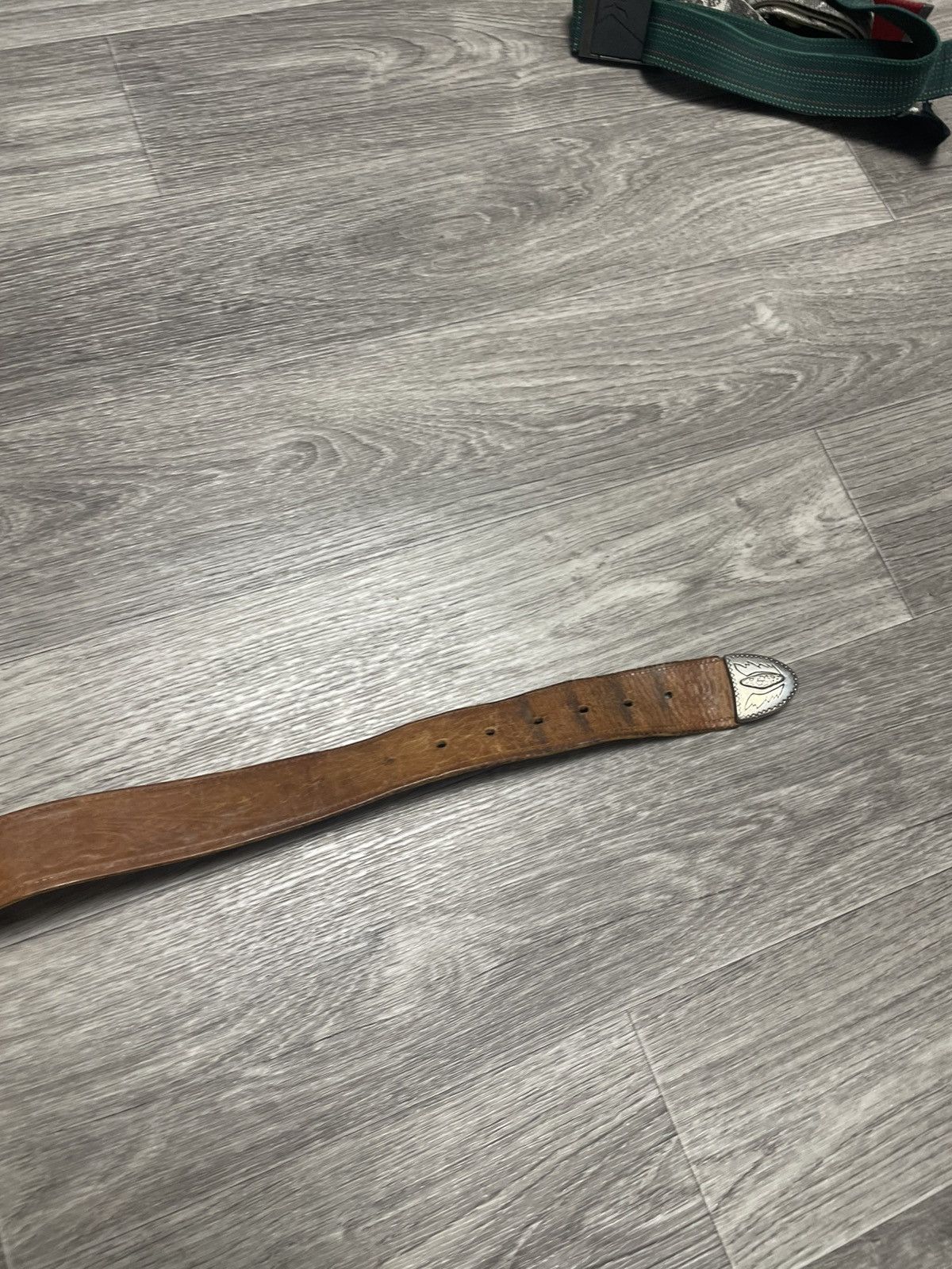 Other Brown Western-Style Belt w/ Religious Prayer Buckle Size ONE SIZE - 19 Thumbnail