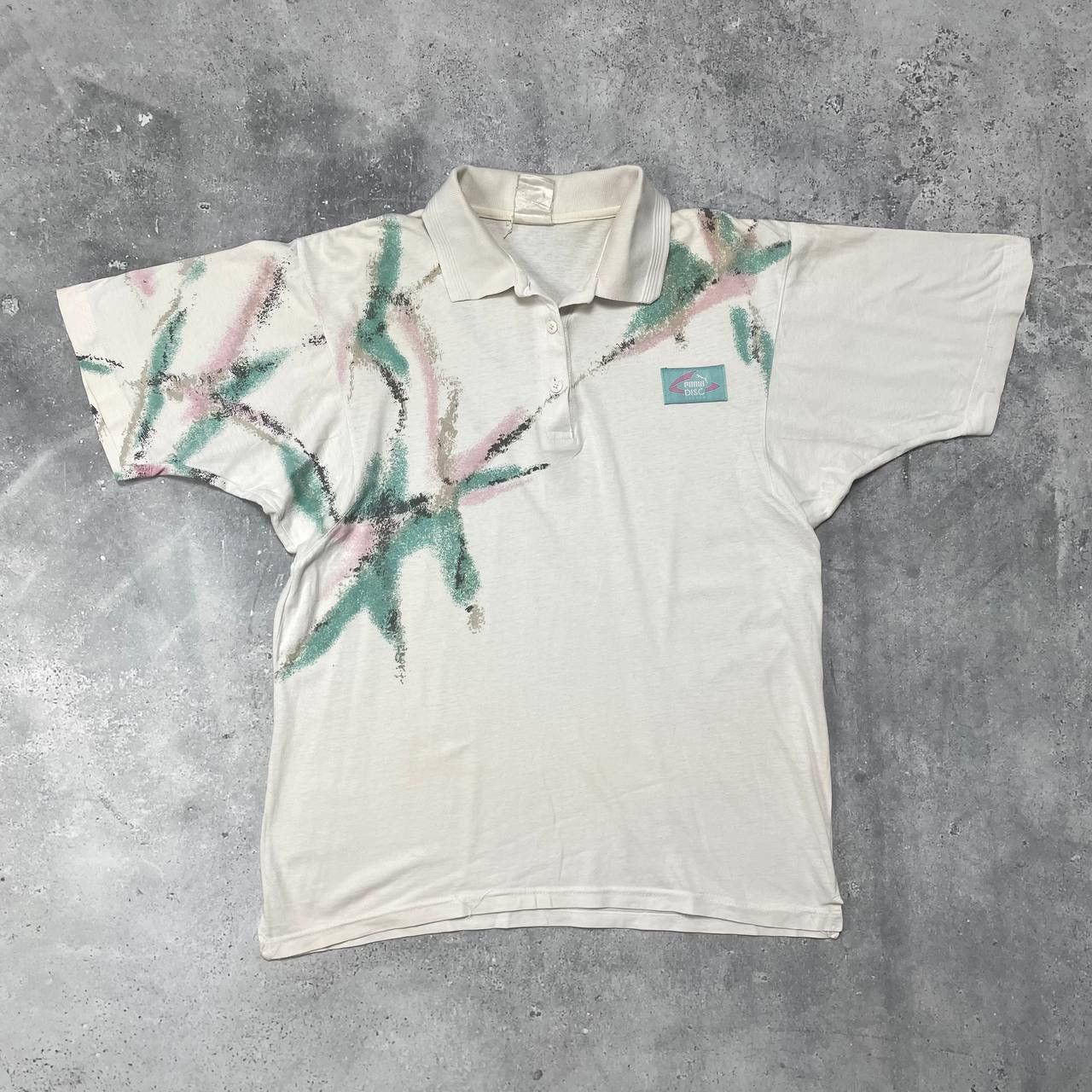 Puma Vintage 90s Puma Disc System Retro Polo Shirt White Size M Size US M / EU 48-50 / 2 - 1 Thumbnail