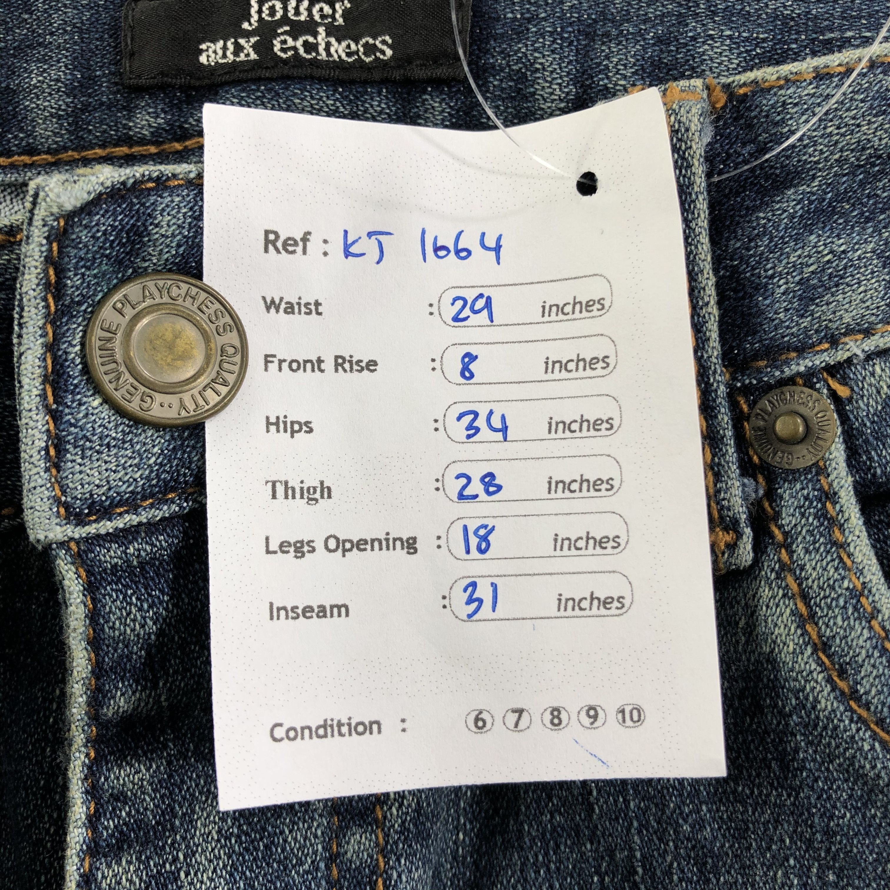 Japanese Brand Jouer Aux Eches Jeans Multipocket Flare Denim KJ1664 Size US 26 / EU 42 - 10 Thumbnail