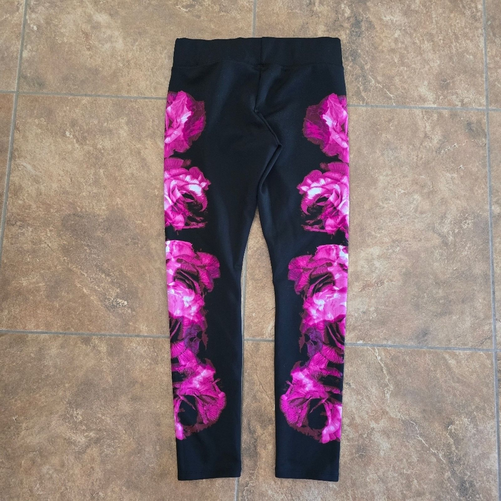 Other Black Pink Rose Detailed Legging Size 30" / US 8 / IT 44 - 2 Thumbnail