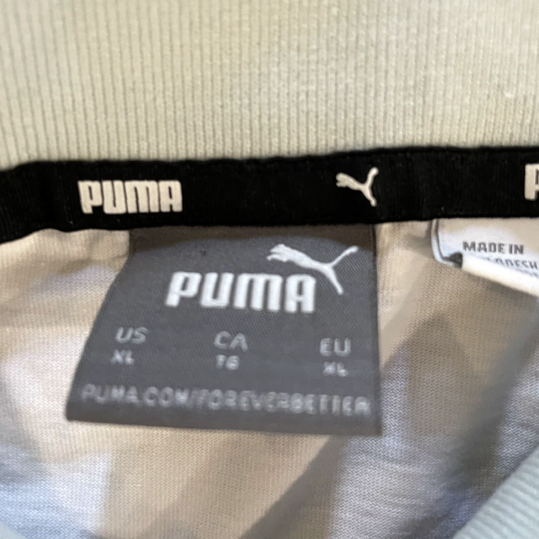 Puma PUMA Polo Shirt Mens XL Light Blue White Polo Shirt XL Mens White Light Blue PUMA Logo Shirt Size US XL / EU 56 / 4 - 4 Thumbnail