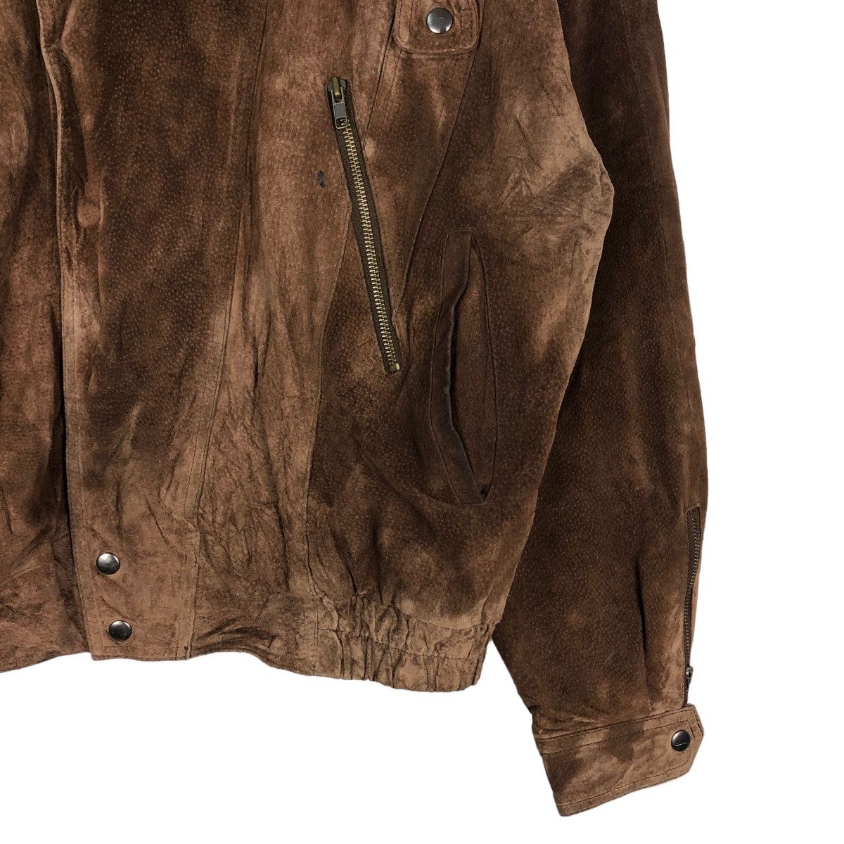 Issey Miyake 🔥Vintage Genuine Leather Jacket Biker Wilsons Leather Size US L / EU 52-54 / 3 - 5 Thumbnail