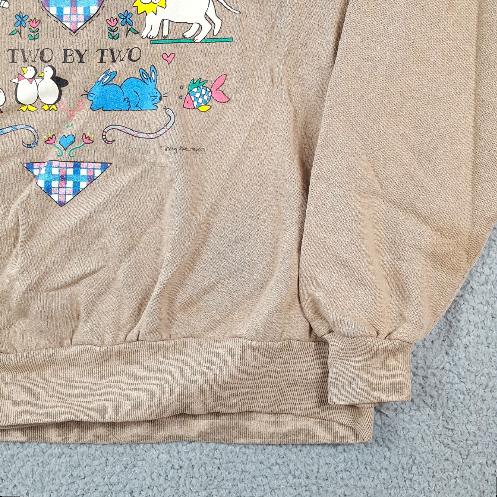 Vintage VINTAGE Mary Sue Taylor Sweatshirt Shirt M Men Beige 90s Jesus Religious Noah's Ark Animals Pullover Crewneck Sweatshirt Size US M / EU 48-50 / 2 - 4 Thumbnail