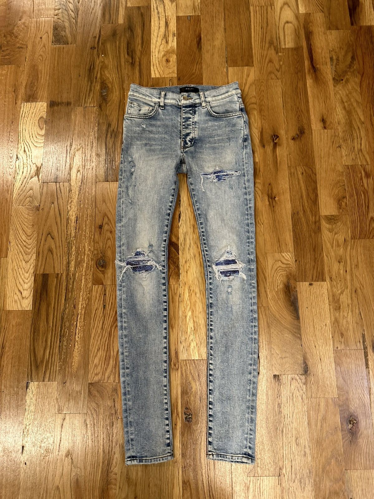 Amiri Amiri MX1 Blue Purple Washed Blue Denim Jeans Size 28 | Grailed