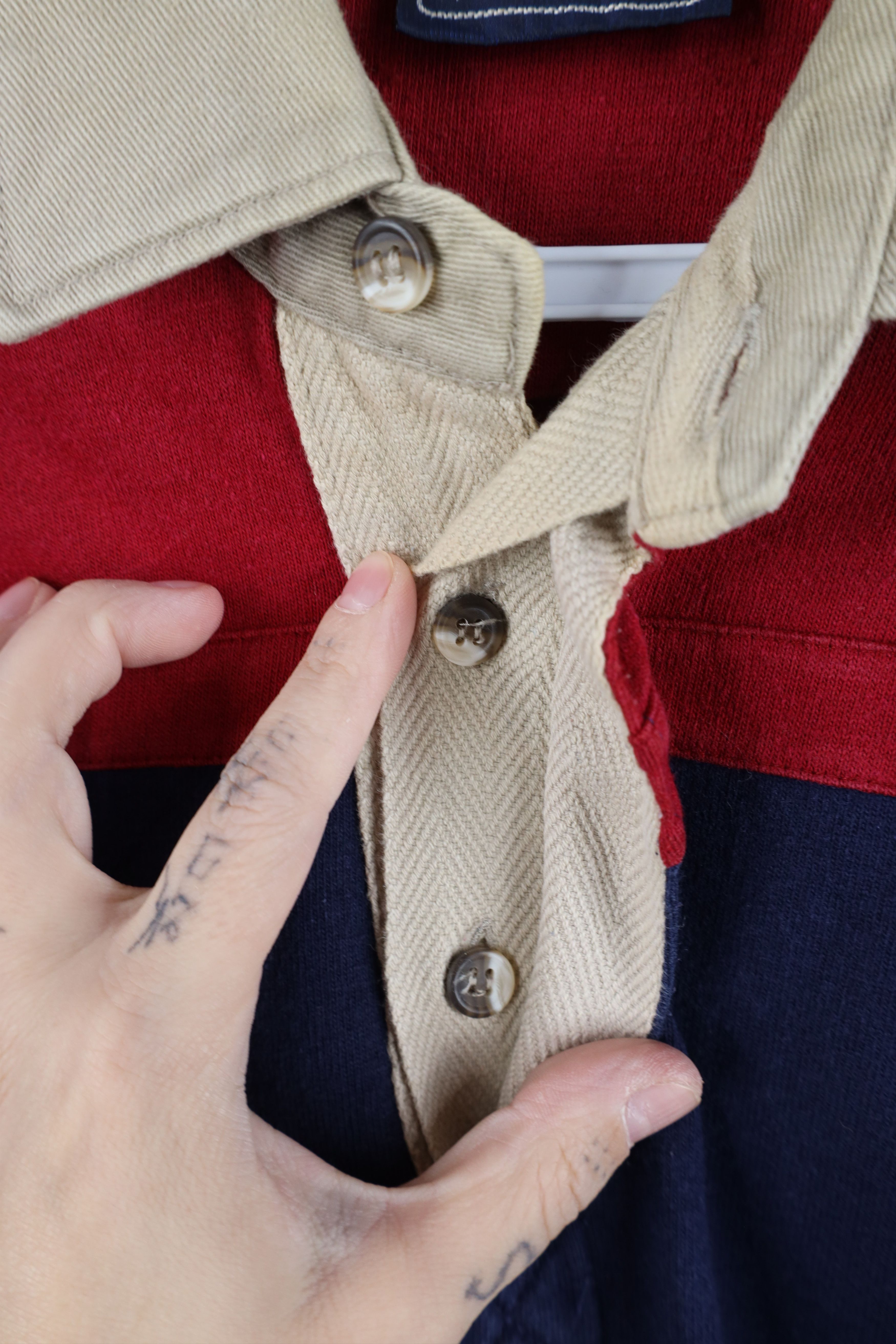 Vintage Vintage 70s Streetwear Heavyweight Block Pullover Rugby Polo Size US M / EU 48-50 / 2 - 7 Thumbnail