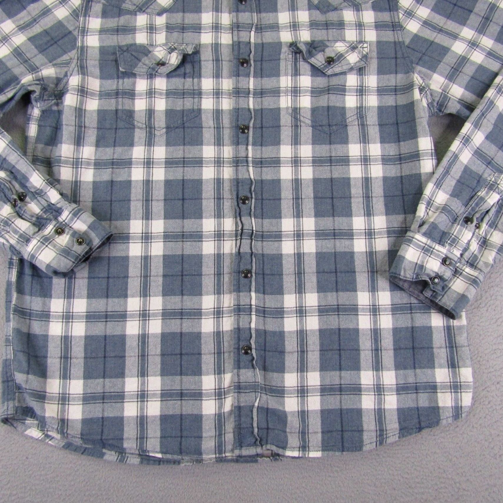 Cody James VINTAGE Cody James Shirt Large Blue Plaid Western Pearl Snap Long Sleeve Casual Mens Size US L / EU 52-54 / 3 - 3 Thumbnail