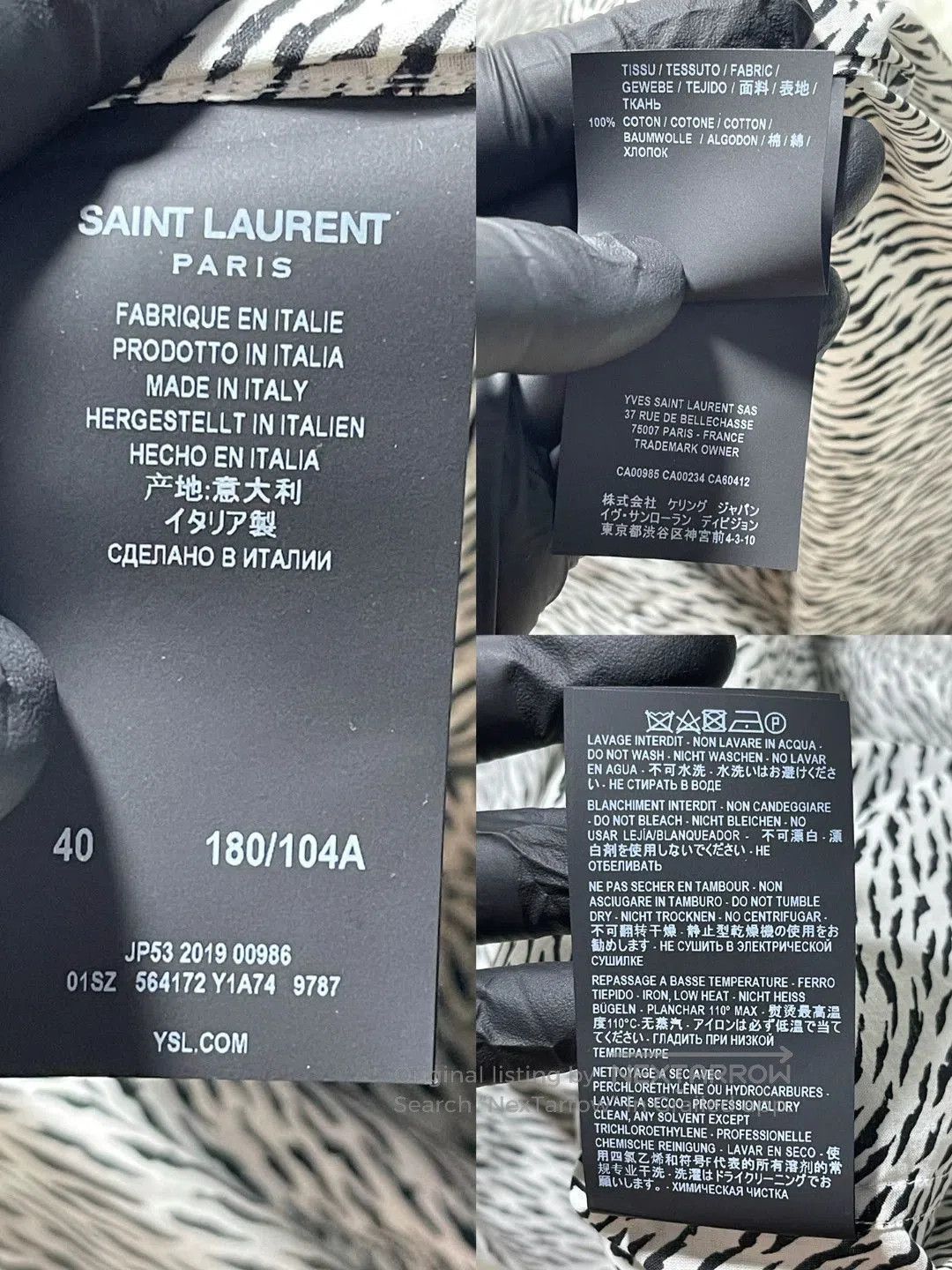 Yves Saint Laurent saint laurent tiger print long sleeve shirt. Size US M / EU 48-50 / 2 - 7 Thumbnail