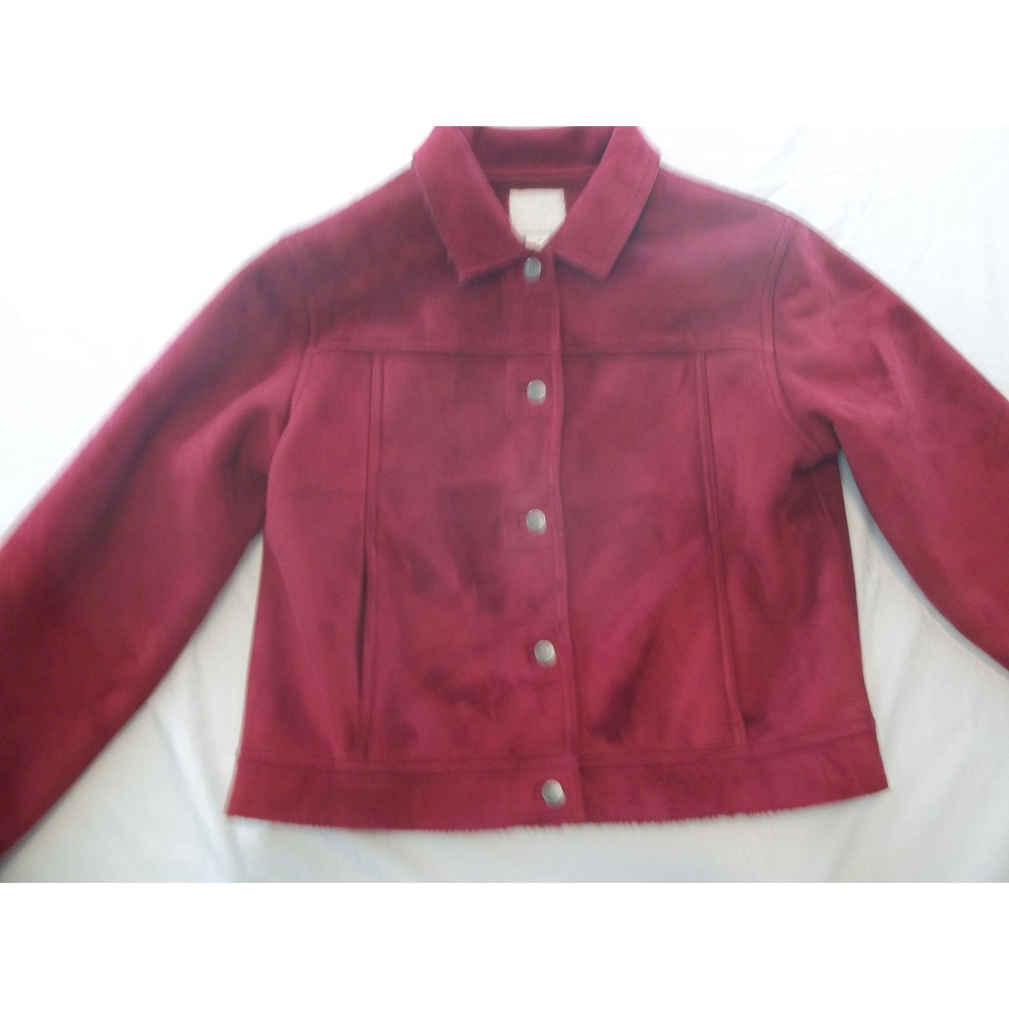 J. Jill J. Jill Peacoat Women Sz M Burgandy 5 Button Everyday Unique Size M / US 6-8 / IT 42-44 - 2 Thumbnail