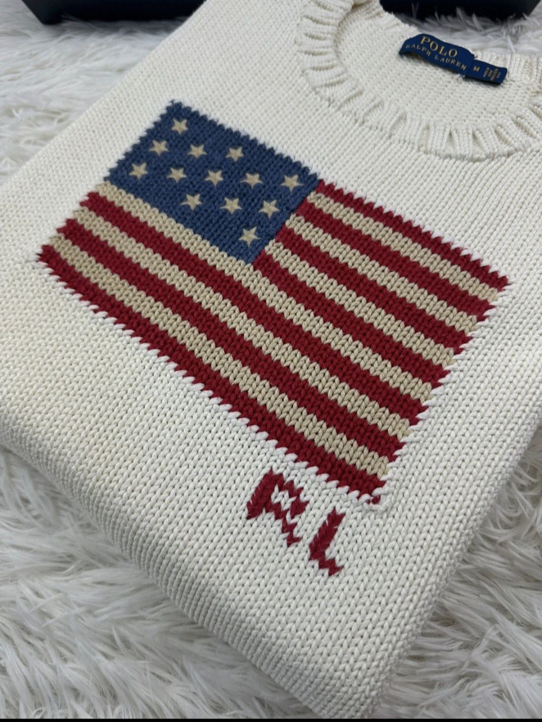 Ralph Lauren Flag Cotton Crewneck Sweater Size M / US 6-8 / IT 42-44 - 2 Thumbnail