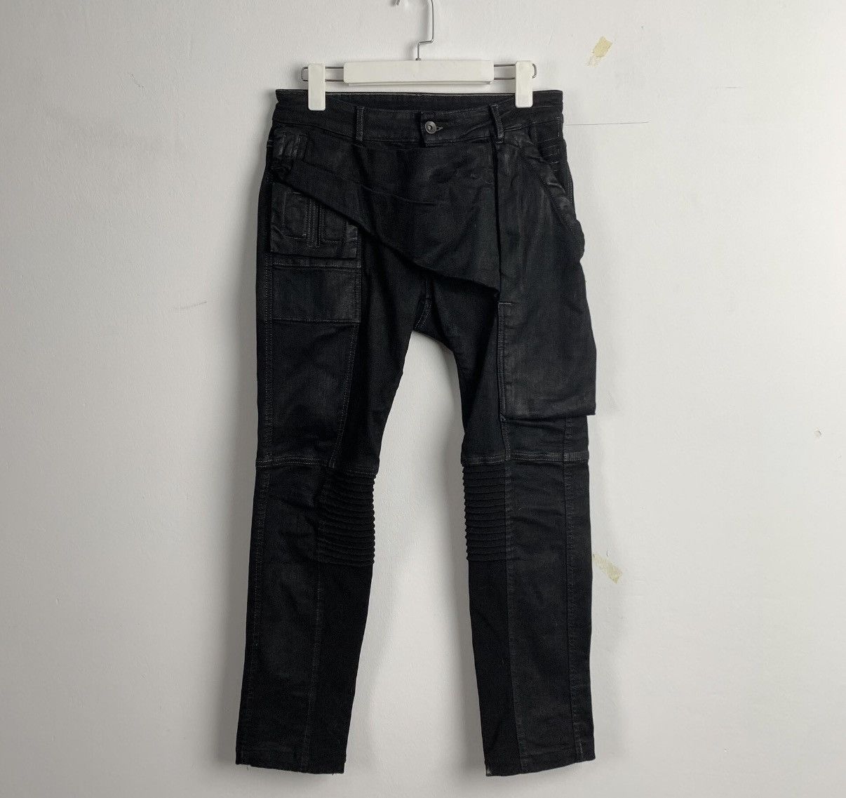 Rick Owens Rick Owens DRKSHDW Diagonal-Fly Motorcycle Pants Size US 30 / EU 46 - 1 Thumbnail