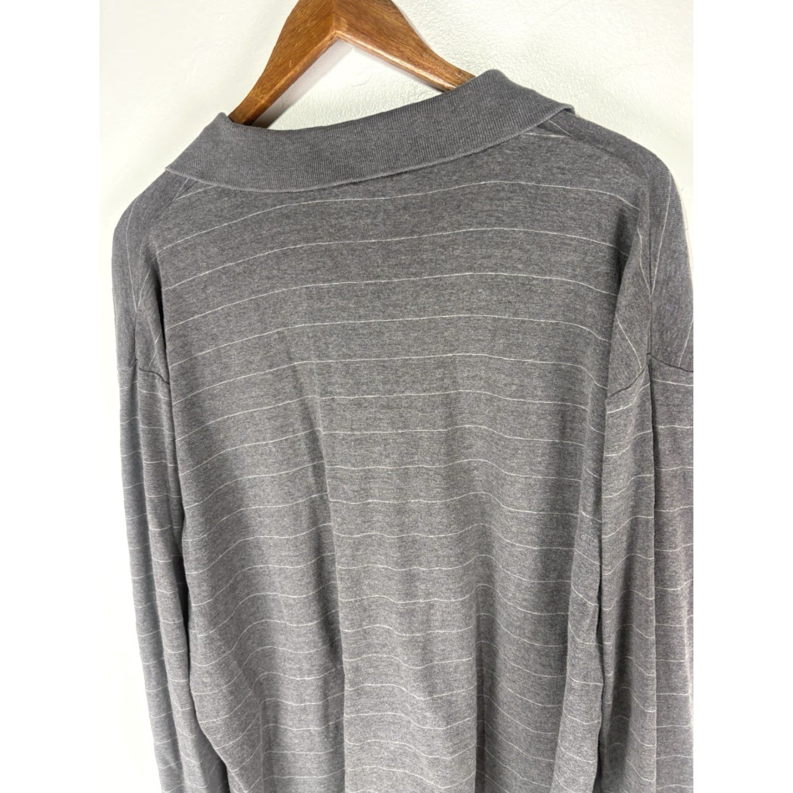 Ralph Lauren VINTAGE Ralph Lauren Polo Shirt Men’s XL Gray Striped Cotton Long Sleeve Button-Down Classic Casual Size US XL / EU 56 / 4 - 6 Thumbnail