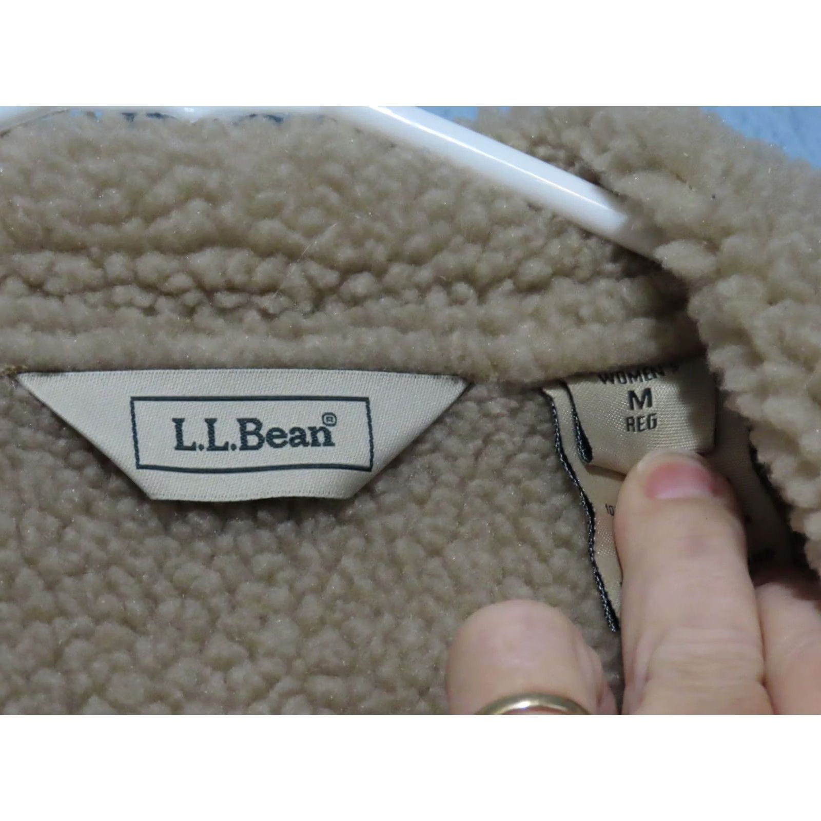 Vintage L.L. Bean Women's M Faux Suede Sherpa Lined Button-Up Coat Jacket Brown Long Sleeve Regular Fit Solid Pockets Vintage No Size M / US 6-8 / IT 42-44 - 4 Thumbnail