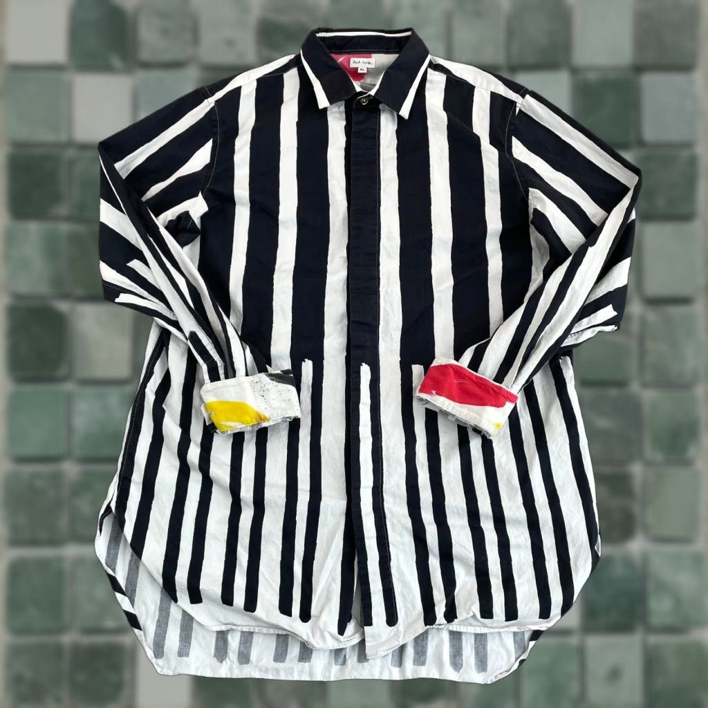 Paul Smith Paul Smith Shirt Men XL Black White Flip Cuff Slim Fit Long Sleeve Designer Floral Pattern Vintage: No Size US XL / EU 56 / 4 - 1 Thumbnail