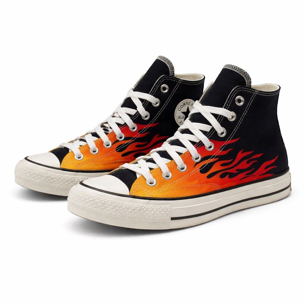 Converse Vintage Converse Chuck 70 Hi “Flames” 2019 Archive Graphic Size US 6 / EU 39 - 3 Thumbnail