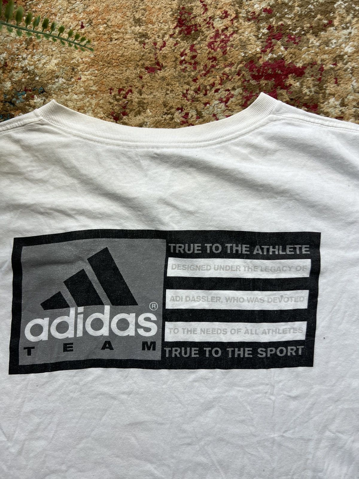 Adidas × Vintage 🕊️ 90’s ADIDAS TEAM RETRO Y2K BIG BACK LOGO TEE Size US M / EU 48-50 / 2 - 6 Thumbnail