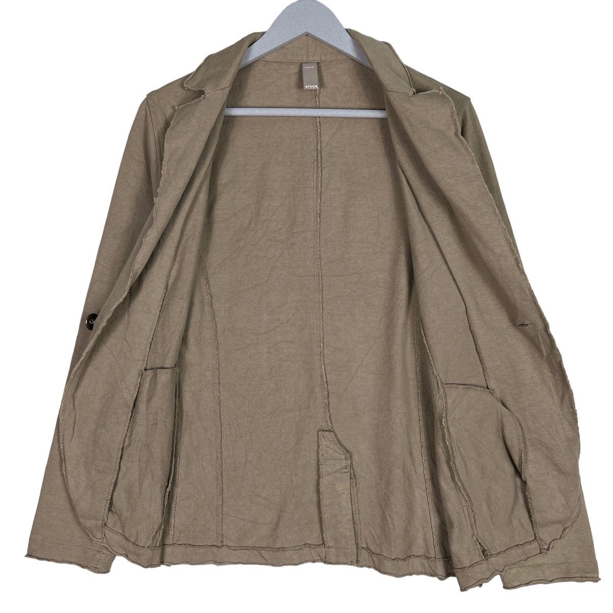 Japanese Brand 🔥 STUCK COTTON ONE BUTTON LAZER CARDIGAN JACKET Size US M / EU 48-50 / 2 - 8 Thumbnail