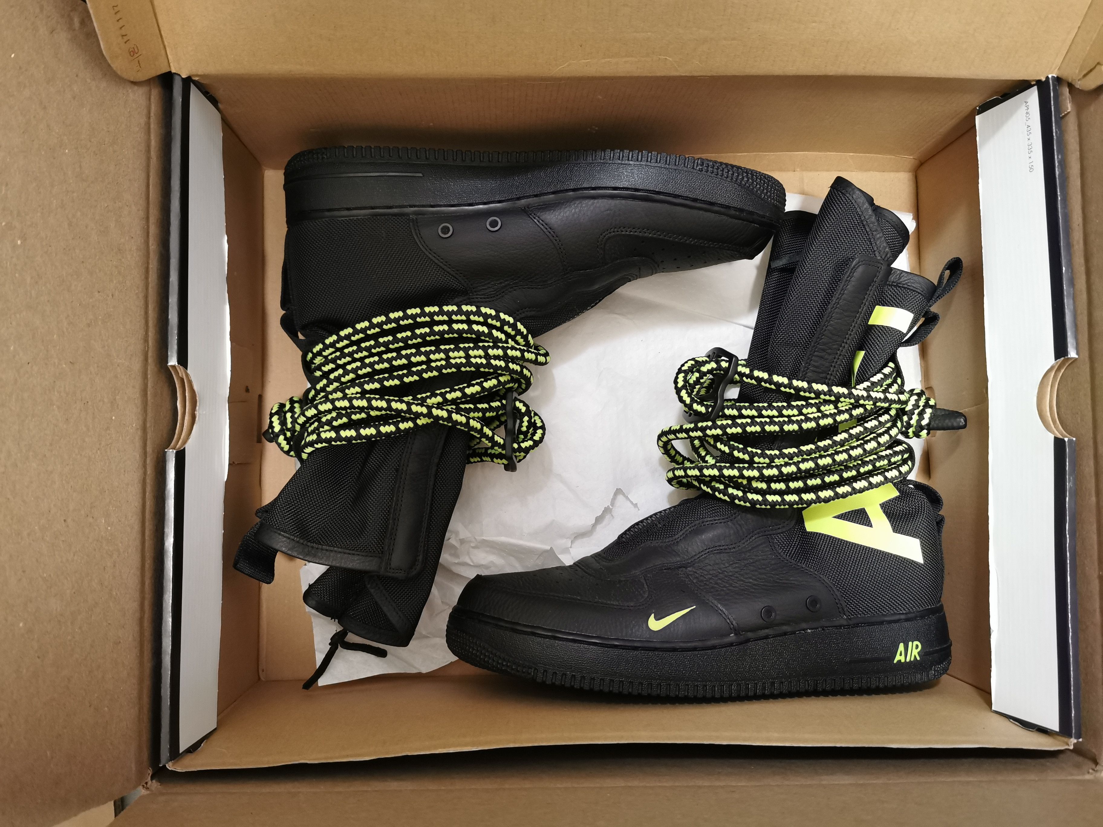 Nike SF Air Force 1 Black Volt Men SZ 11 High Top Boots NEW