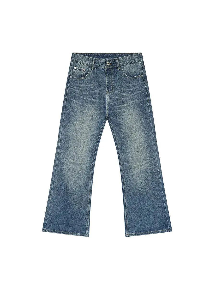Japanese Brand Retro loose water ripple micro flared jeans Size US 32 / EU 48 - 4 Thumbnail