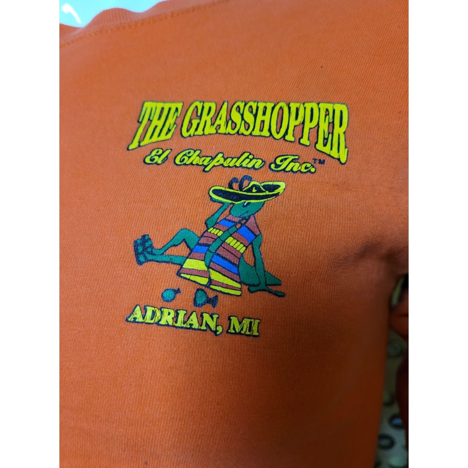 Gildan El Chapulin Grasshopper Mexican Restaurant T Shirt Long Sleeve Small Adrian MI Size US S / EU 44-46 / 1 - 2 Thumbnail