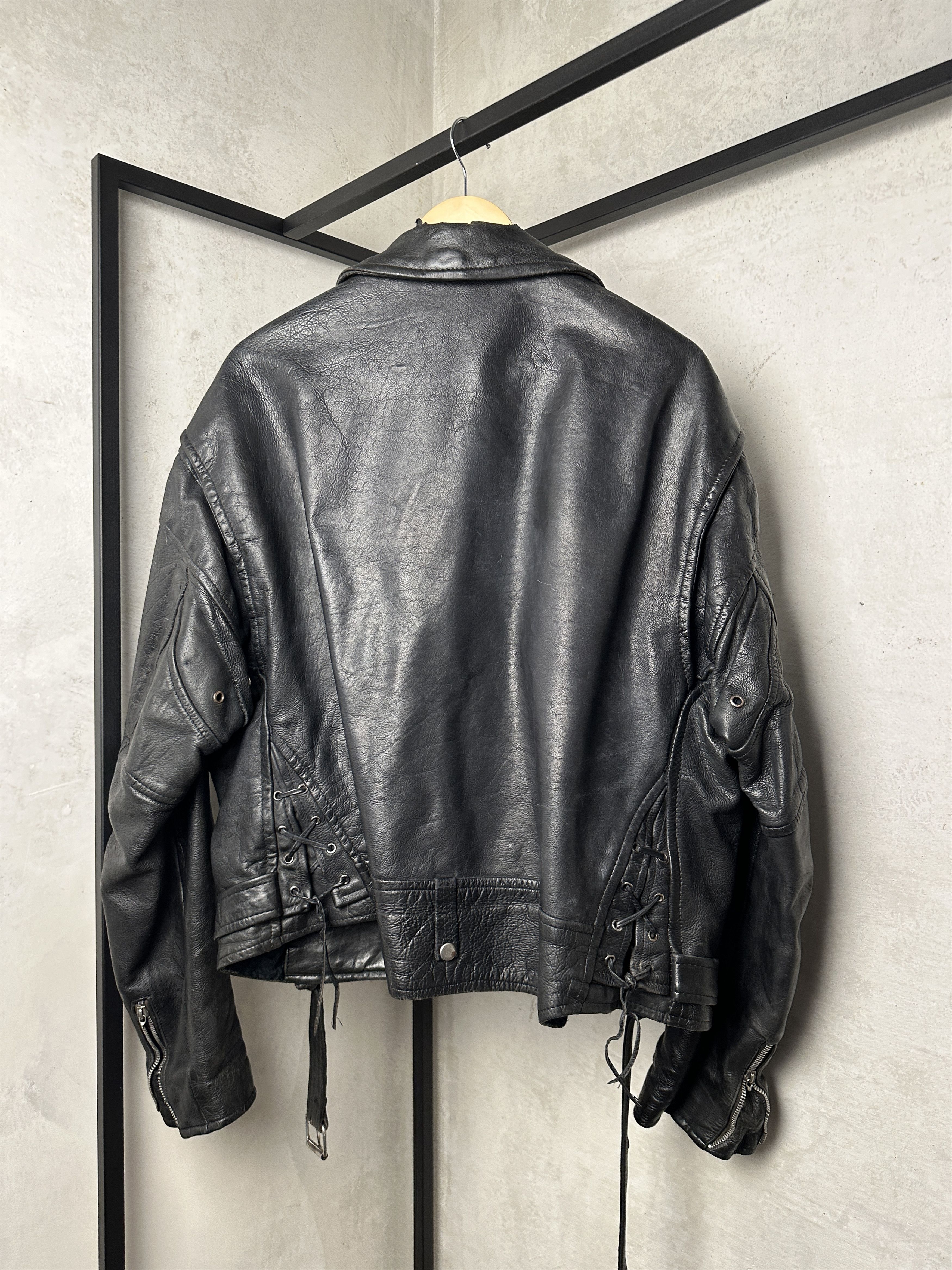 Genuine Leather Genuine Leather Bikers Black Jacket Customized Size US XL / EU 56 / 4 - 2 Thumbnail