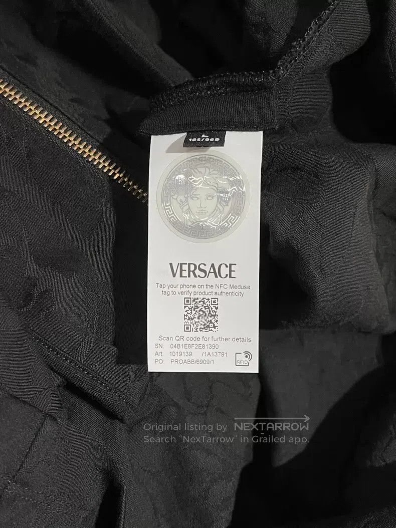 Versace Versace Dark drawstring hooded sweatshirt jacket Size US L / EU 52-54 / 3 - 7 Thumbnail