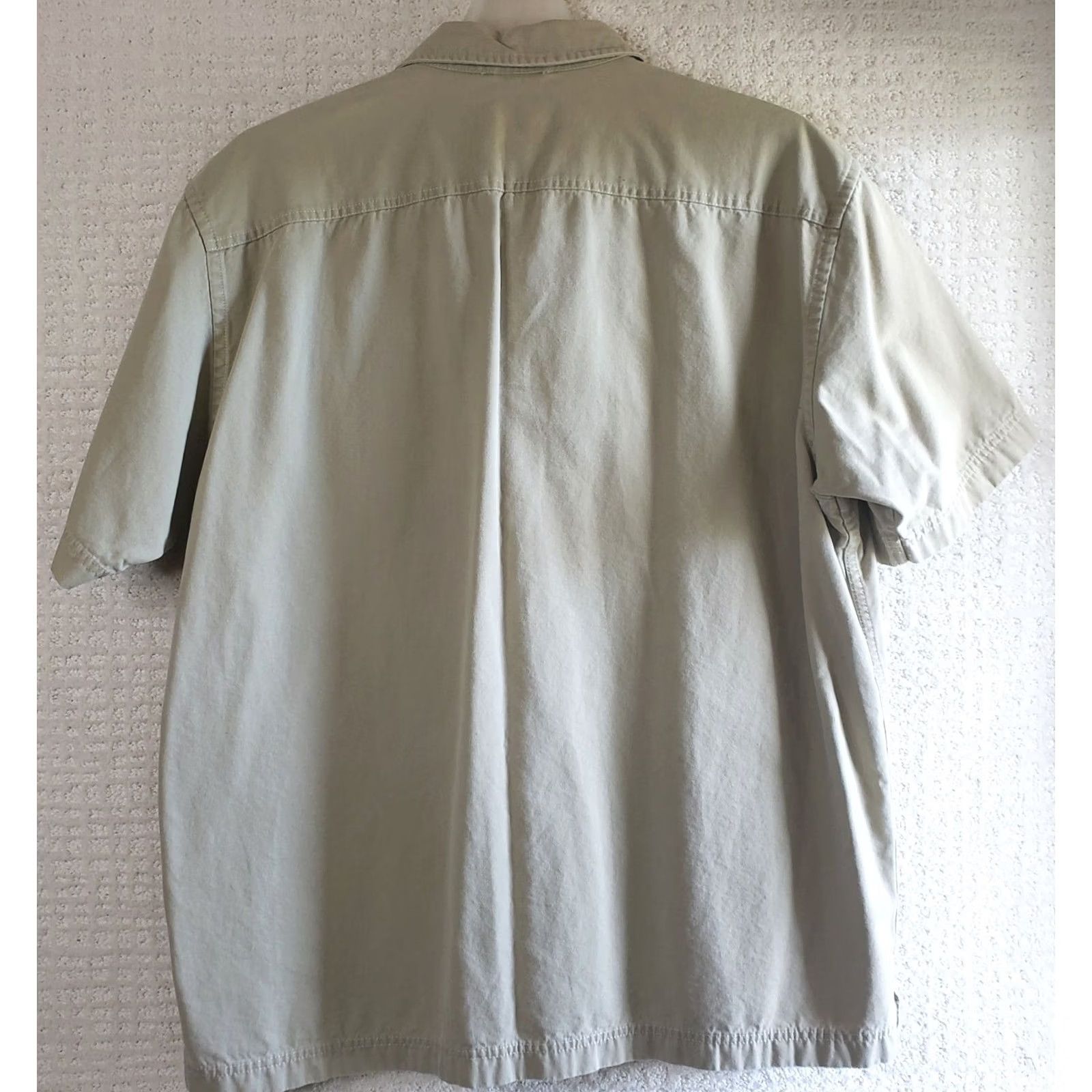 Gap GAP Button-Down Shirt Men L Tan Canvas Safari Short Sleeve 100% Cotton Size US L / EU 52-54 / 3 - 6 Thumbnail