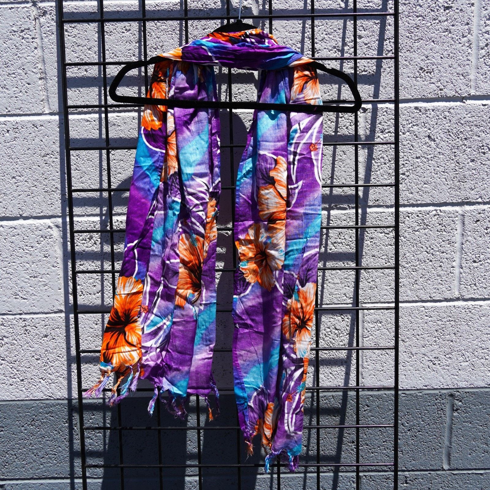 Other Hawaiian Floral Flower Pashmina Scarf Shawl Scarve 60”x16” Size ONE SIZE - 5 Thumbnail