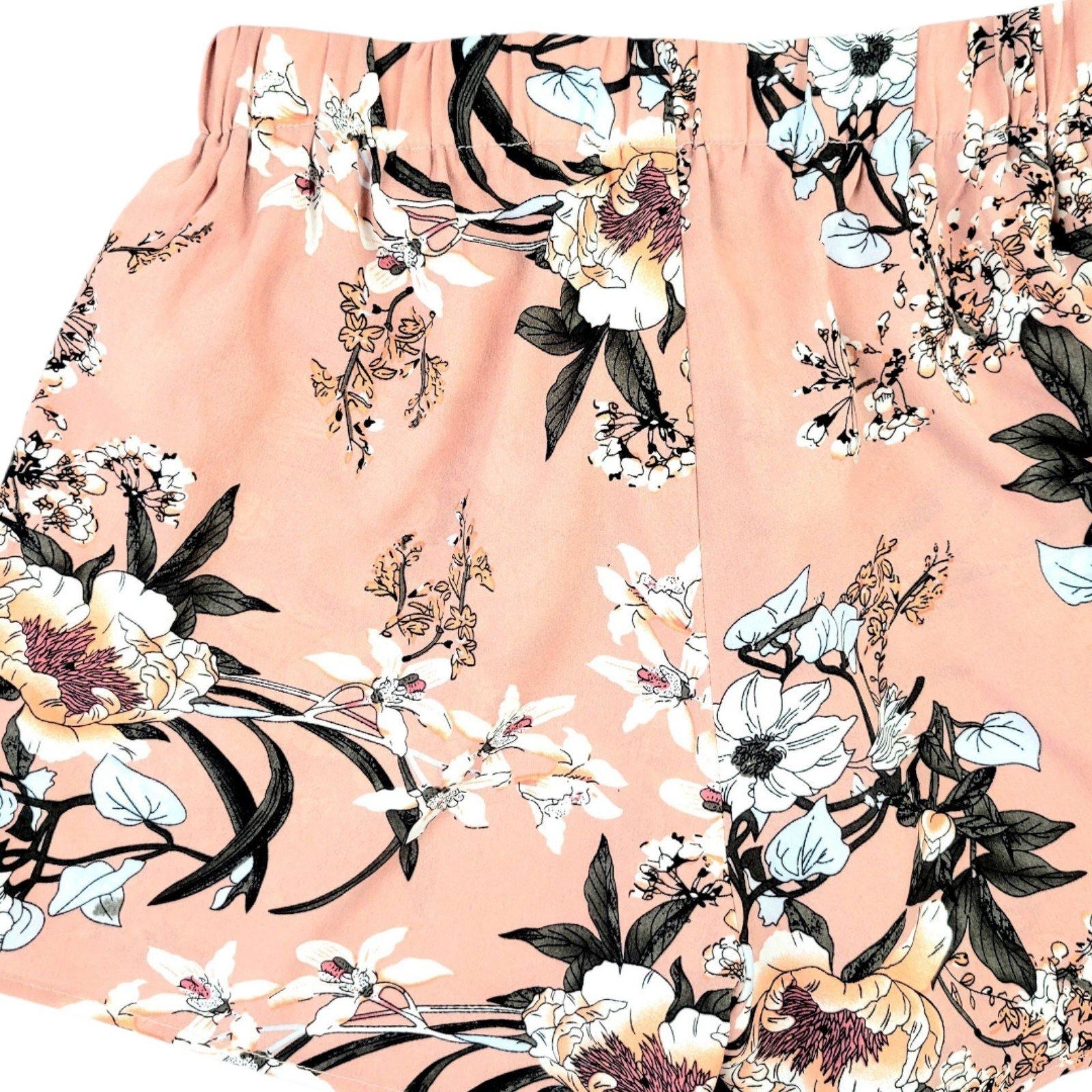 Shein Women's Shein L Floral Belted Paper Bag Shorts - Trendy Muav Size 28" / US 6 / IT 42 - 4 Thumbnail