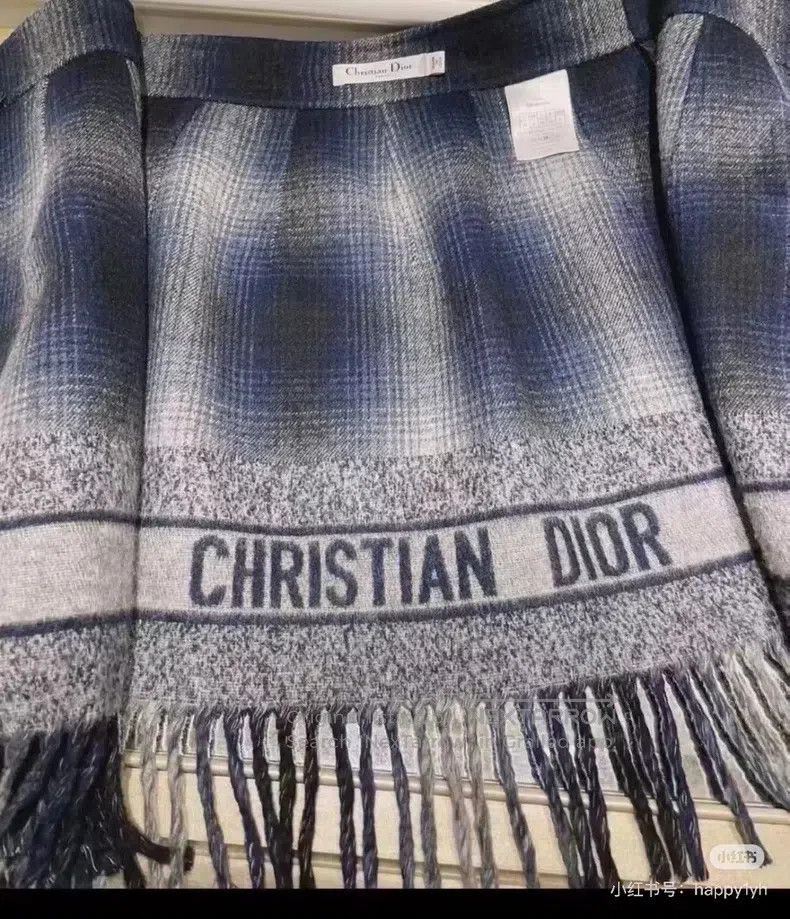 Dior Dior Blue plaid wool tassel skirt Size 42" / US 20 - 8 Thumbnail